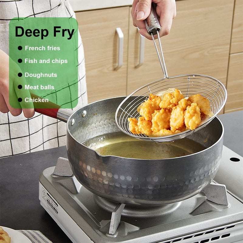 Swify Spider Strainer Set of 3 Asian Strainer Ladle Stainless Steel Wire Skimmer Spoon with Handle for Kitchen Frying Food, Pasta, Spaghetti, Noodle-30.5cm, 32cm, 35cm - Image 5